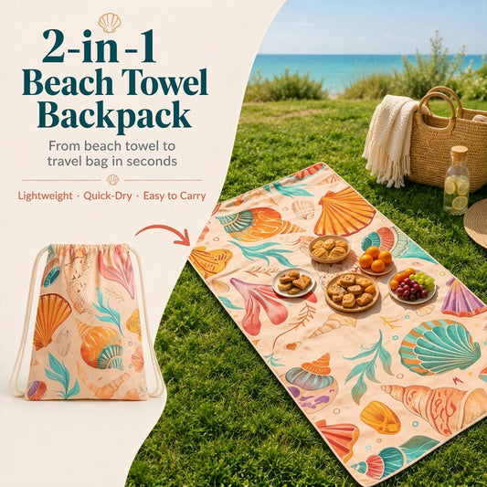 2-in-1 Foldable Beach Towel