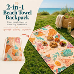 2-in-1 Foldable Beach Towel